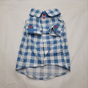Martha Stewart Pets Blue Gingham Shirt
